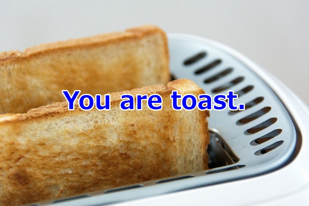 You are toast.ってどういう意味？