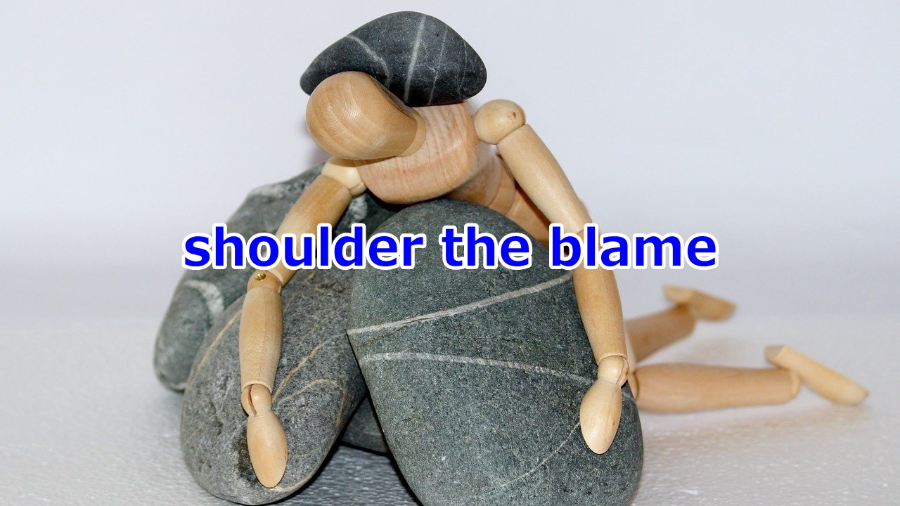 shoulder the blame 非難をすべて引き受ける、責任を負う