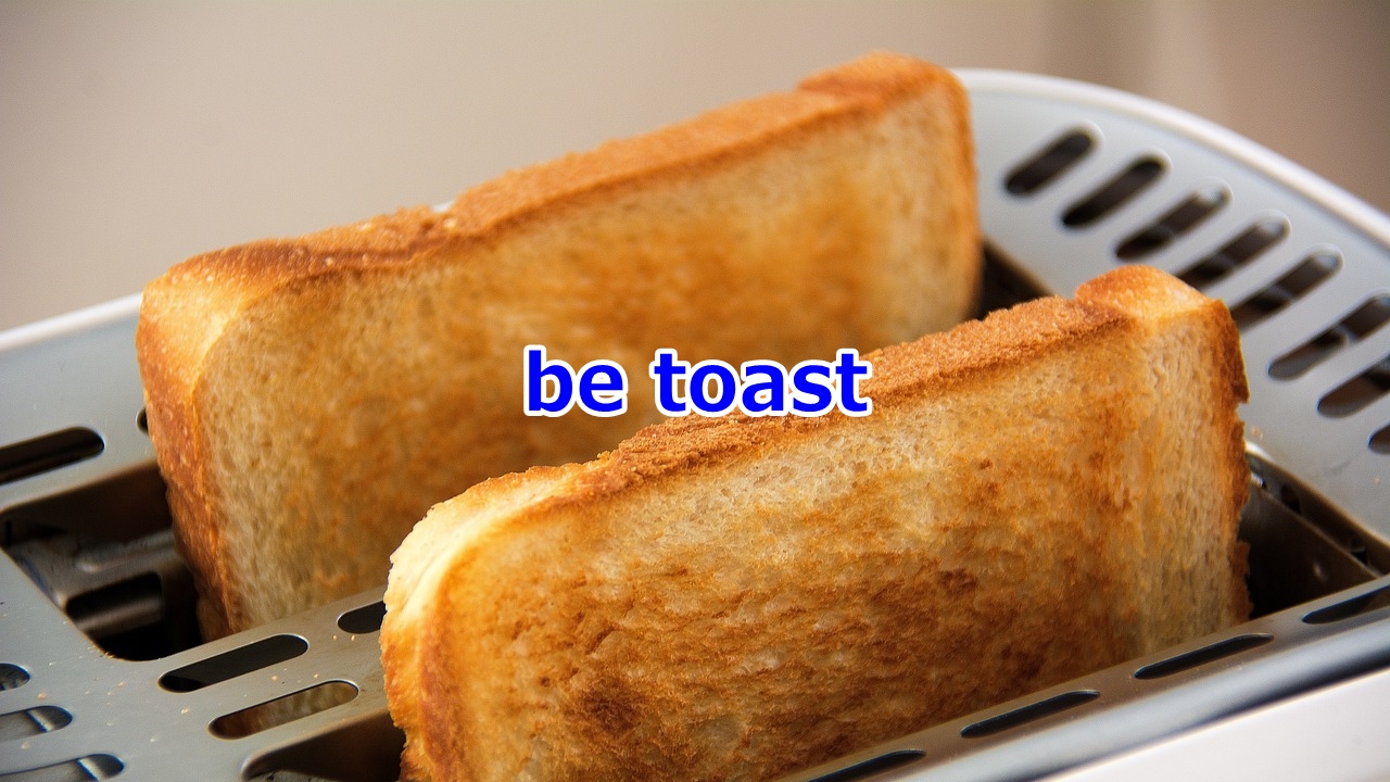 be toast 命運が尽きて、だめになって、もうおしまいで