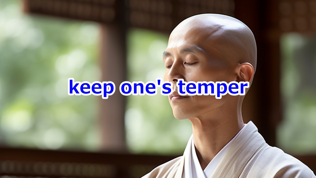 keep one's temper 怒りを抑える、平静を保つ