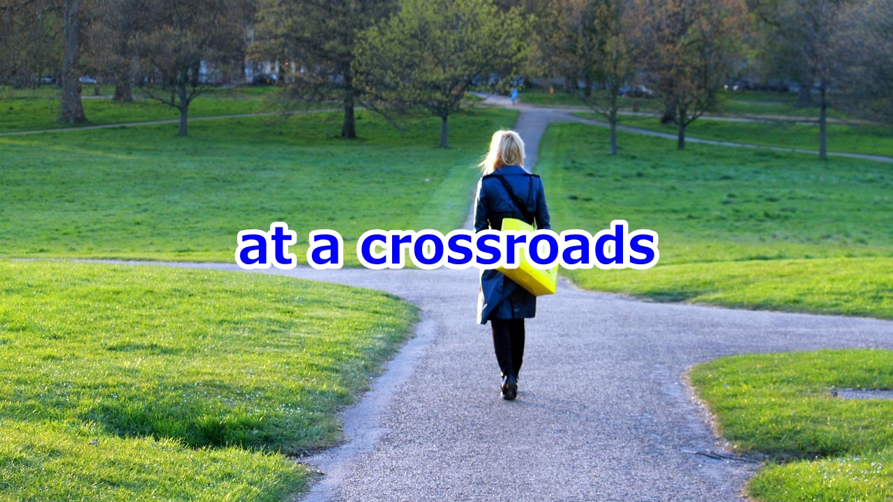 at a crossroads （人生の）岐路に立って