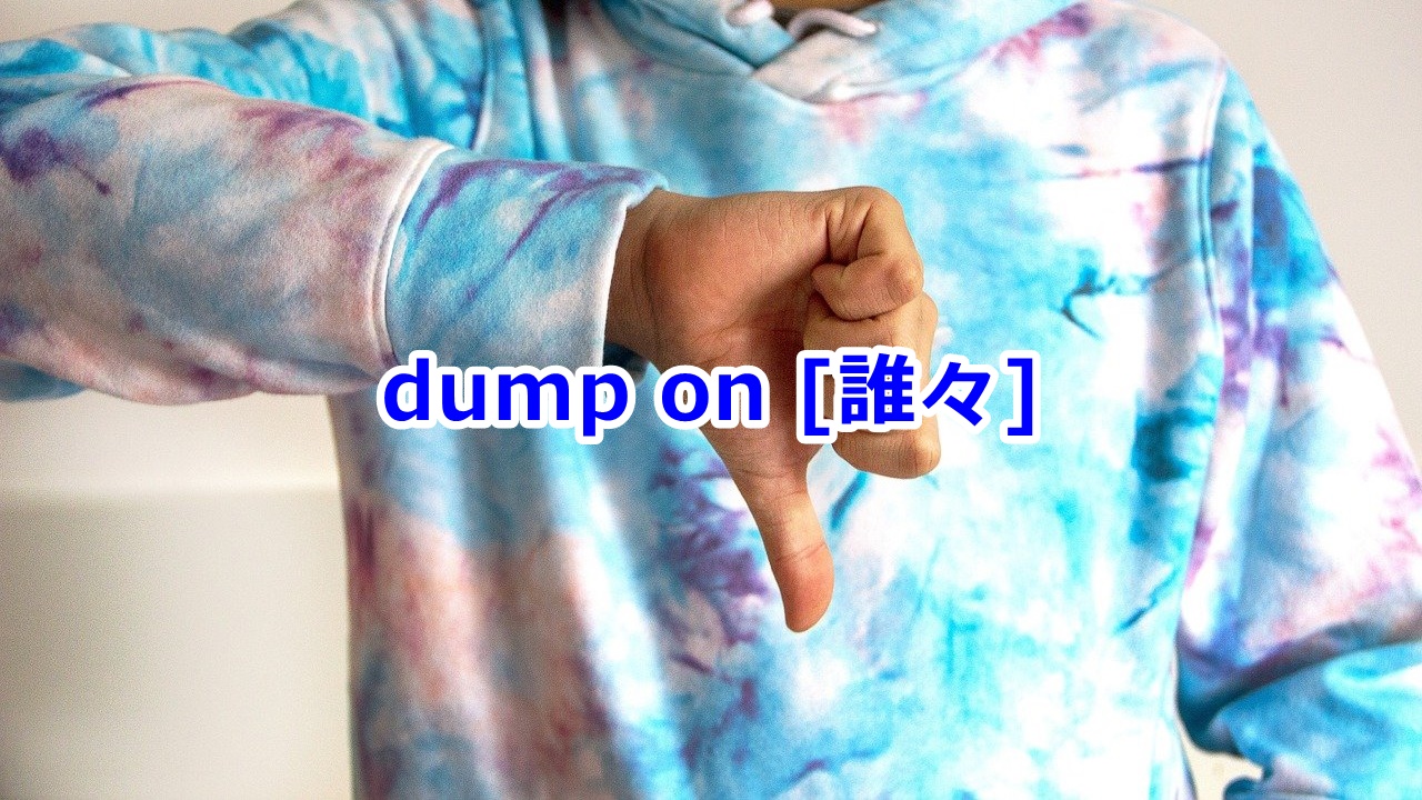 dump on [誰々] …をけなす、批判する、中傷する