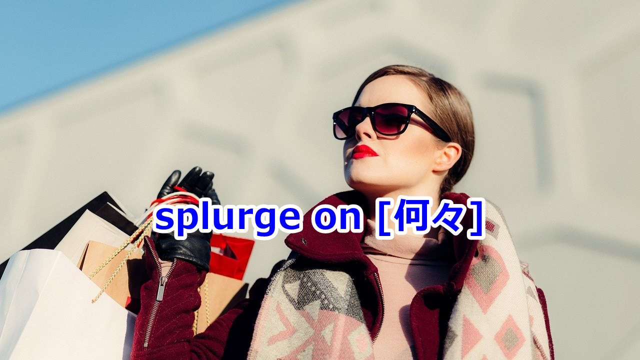 splurge on [何々] …に散財する、派手にお金を使う