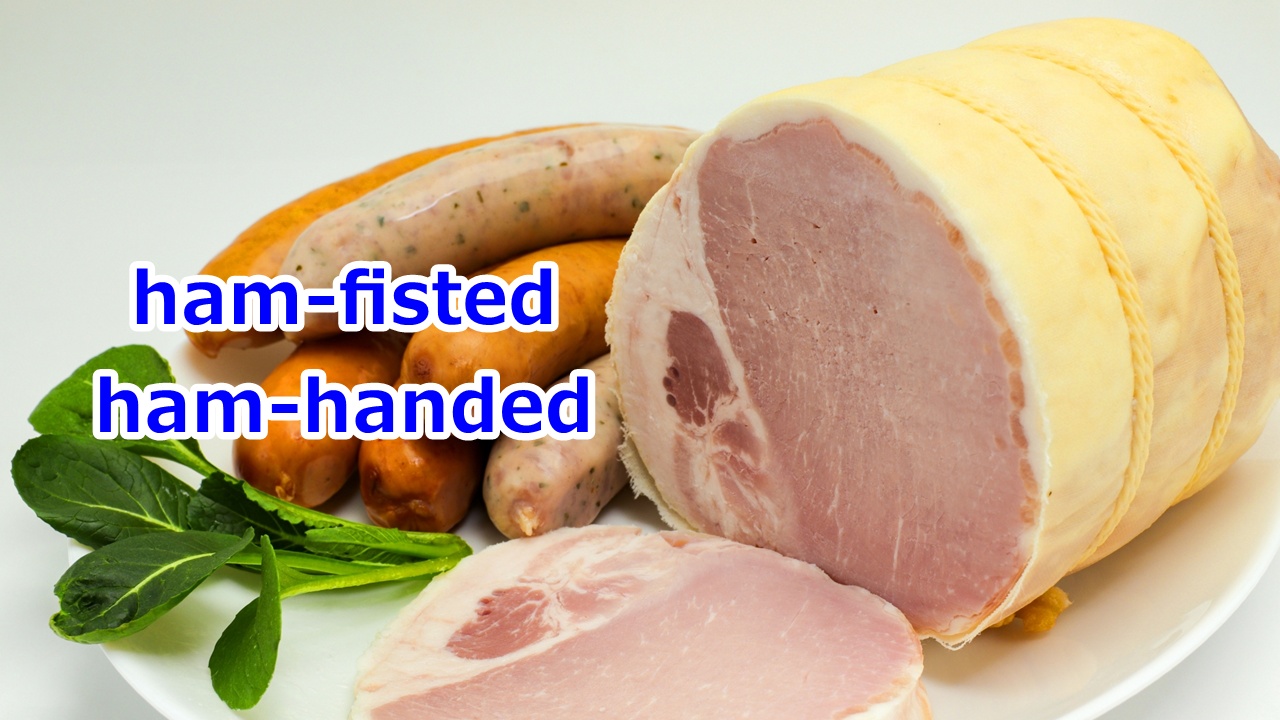 ham-fisted / ham-handed ぎこちない、下手な